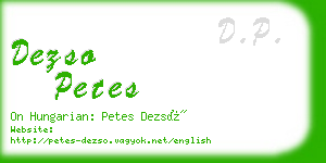 dezso petes business card